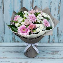Букет цветов из:  Герберы, Альстромерии и Хризантемы #REPLACE_PRED# Тихорецке