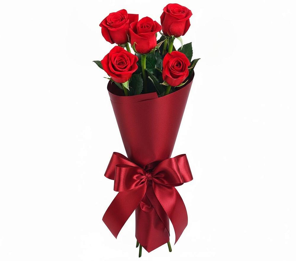 Букет 5 Красных роз Эдлесс Лав в Тихорецке