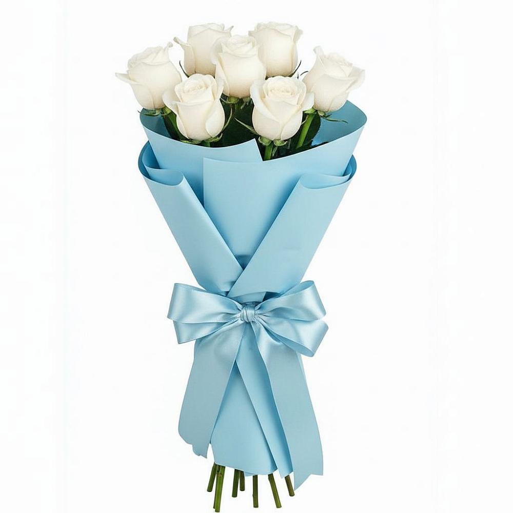 Букет 7 белых роз Проуд в Тихорецке