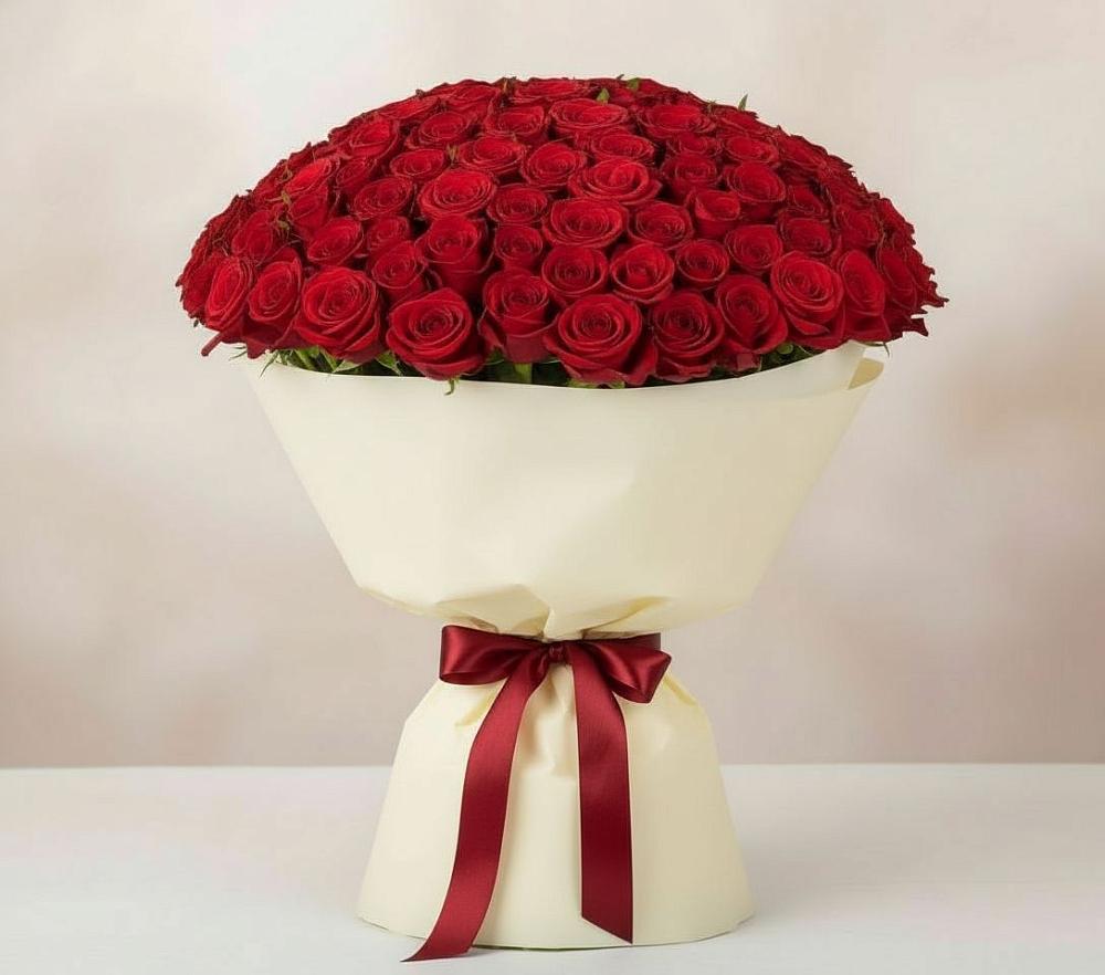 Букет 101 Красная роза Милано в Тихорецке