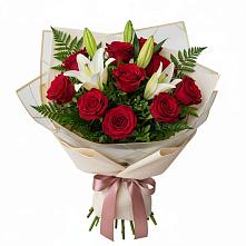 Букет цветов из:  Лилии и Розы в Тихорецке