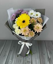 Букет цветов из:  Розы, Герберы и Хризантемы в Тихорецке