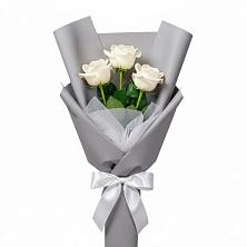 Букет 3 белые розы в Тихорецке