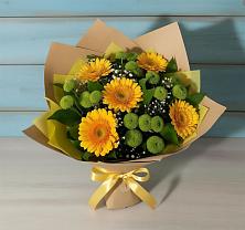 Букет цветов из:  Герберы и Хризантемы в Тихорецке