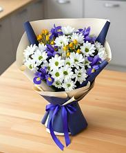 Букет цветов из:  Розы, Ирисы и Хризантемы в Тихорецке