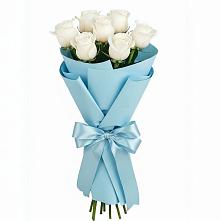 Букет 7 белых роз Проуд в Тихорецке