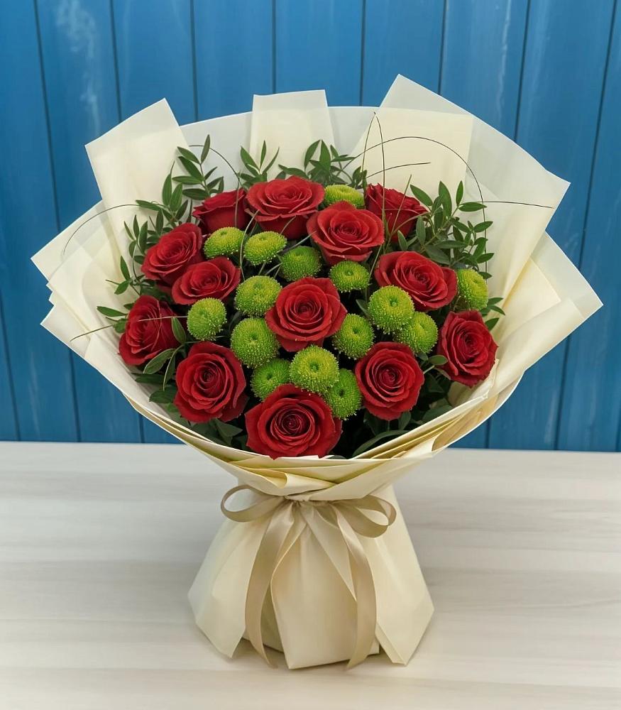 Букет цветов из: Розы и Хризантемы в Тихорецке